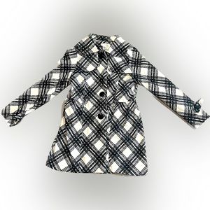 Luii black white plaid lightweight trench coat size L